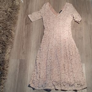 Light Pink/Nude Lace Dress Medium
